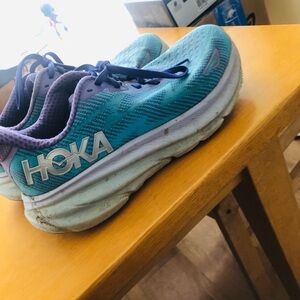 Hoka Turquoise and Lavender Athletic Shoes